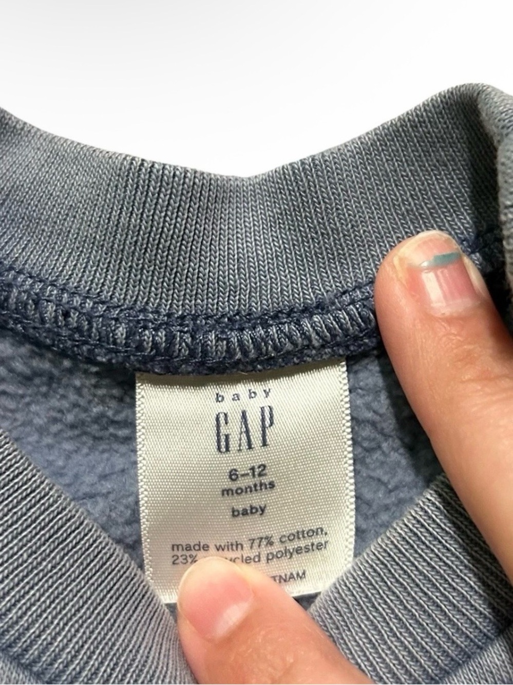 Baby Gap Blue Crewneck Sweatshirt Sweatpants Set Size 6-12 Months - Picture 3 of 4